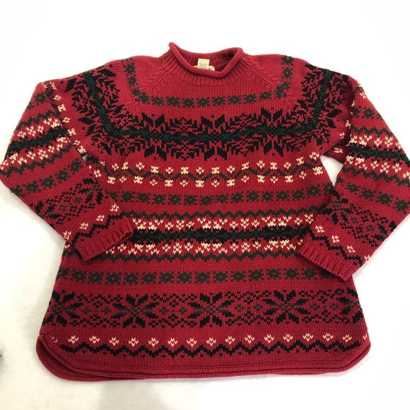 Eddie Bauer Sweaters - Vintage Eddie Bauer Oversized Fair Isle Sweater M